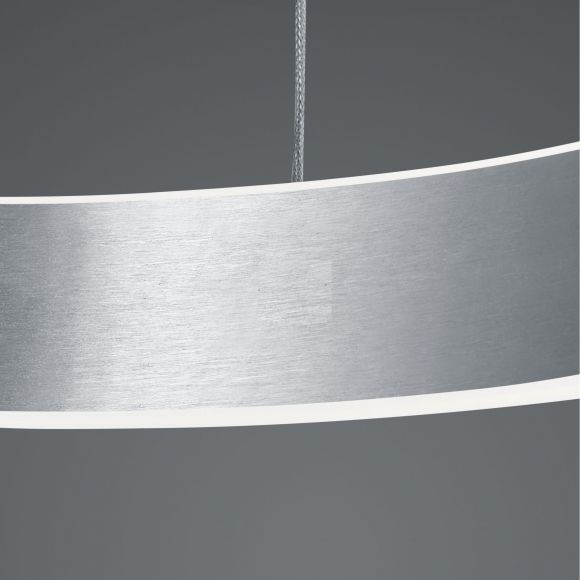dimmbare runde LED Ring Pendelleuchte mit Fernbedienung eloxiert Hängelampe silber ø 60 cm