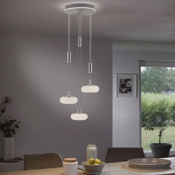 dimmbare Smart Home höhenverstellbare LED Zugpendelleuchte Q-ETIENNE mit Fernbedienung & Memory Funktion  matt Q®-Leuchte ZigBee