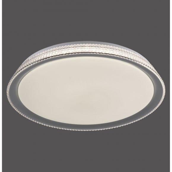 dimmbare Smart Home runde LED Deckenleuchte mit Fernbedienung  matt Deckenlampe silber ø 51 cm