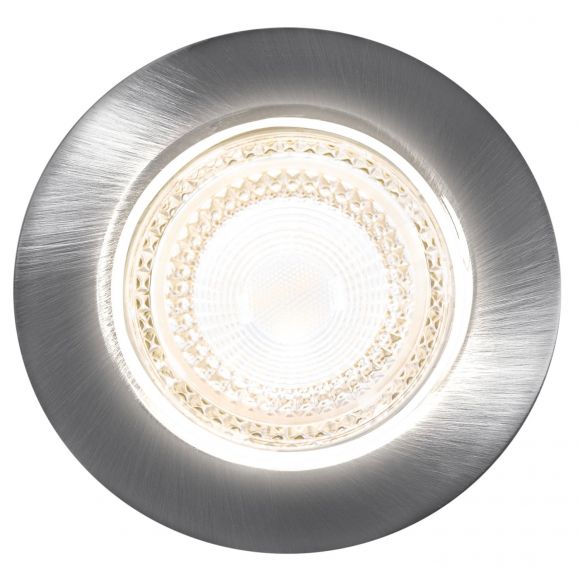 Dimmbarer LED Einbaustrahler silber schwenkbar 38° IP44 - rund ø 8,7 cm