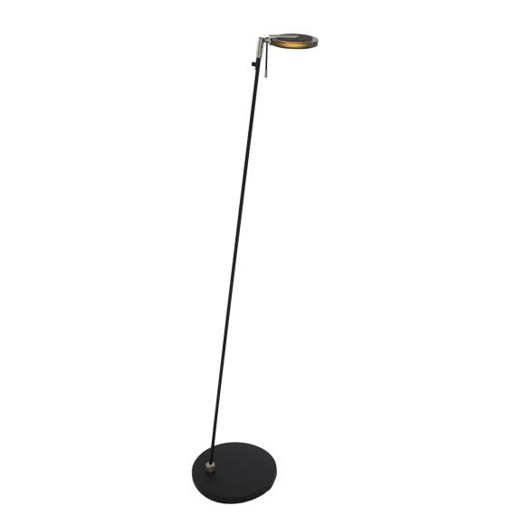 dreh- und schwenkbare LED Stehleuchte mit dimmbarem Glas Ring und Kugelgelenk Stehlampe schwarz 126 cm