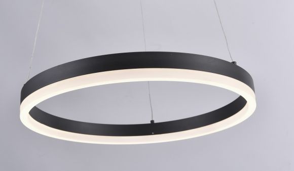 Edle LED Ring Pendelleuchte, rund aus Metall & Acryl, Simply Dim Funktion, D 40cm, sehr hell