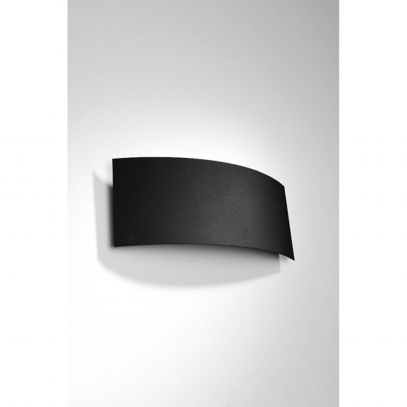 halbrunde Wandleuchte 2-flammige Wandlampe schwarz mit indirektem Licht 34 x 14 x 8 cm