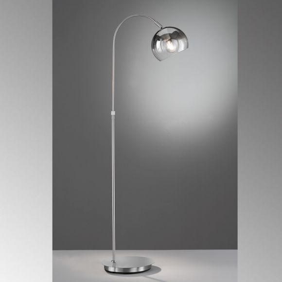 höhenverstellbare E27 Bogenlampe mit Glasschirm und Schalter Höhe von 105 bis 140,00 cm in 2 Farben
