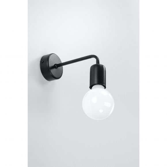Industrial-Style E27 Wandleuchte hängend aus Stahl vintage ideal für Filament-Leuchte Wandlampe schwarz