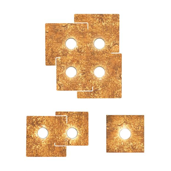 Kolarz® LED-Deckenleuchte Square 4-flammig in Vintage Gold