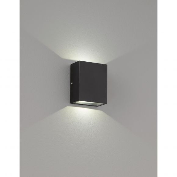 LED Up and Downlight Wandleuchte Gartenleuchte 2-flammige Außenwandlampe silber IP54 7 x 8,8 cm