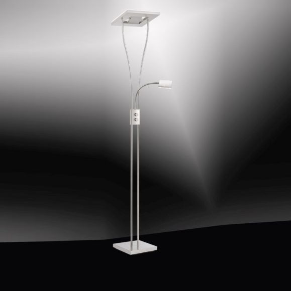 LED Deckenfluter Helia mit Leseleuchte, Stahl, Design