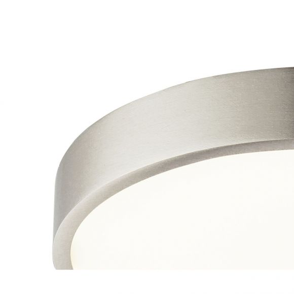 LED Deckenleuchte aus Aluminiumdruckguss und Acryl matt Deckenlampe nickel ø 22 cm