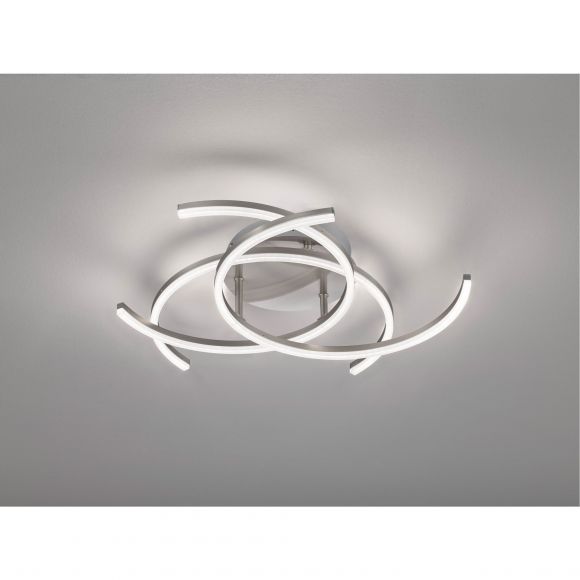 LED Deckenleuchte mit CCT-Lichtfarbsteuerung & Fernbedienung 3-flammige Deckenlampe nickel matt ø 68 cm
