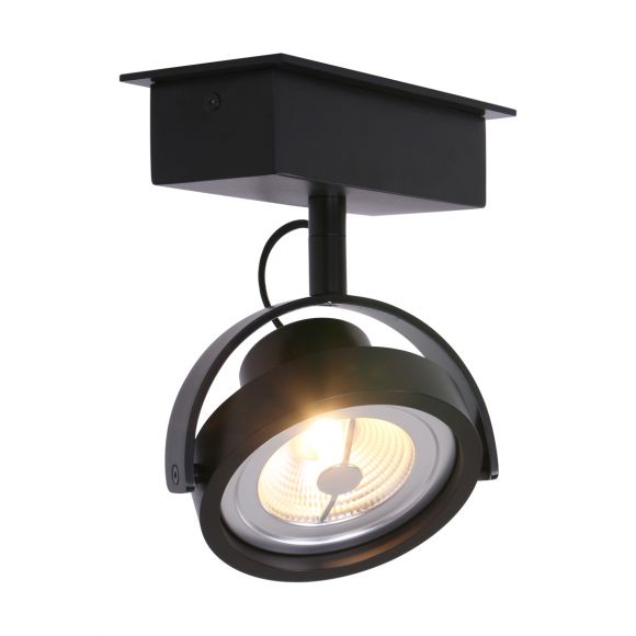 LED Deckenspot im Industrie-Style, Spot 1-flammig, schwarz, drehbarer Kopf, inkl. LED 12W