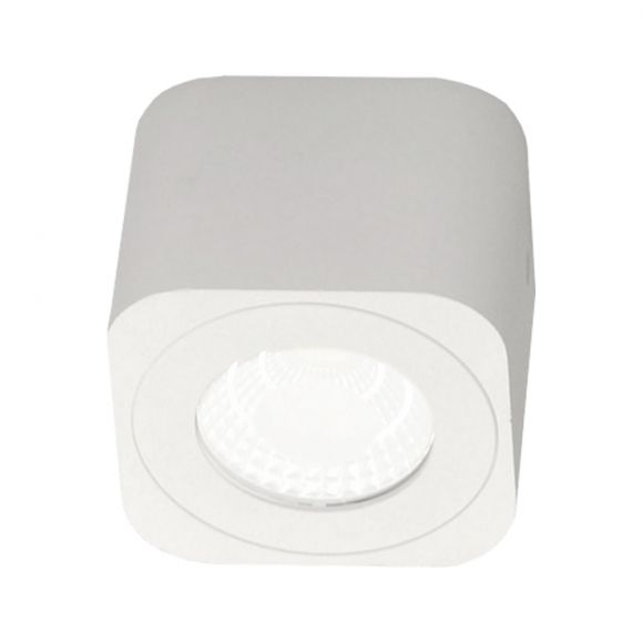 LED Deckenspot, Aluminiumgestell weiß, 6,5x6,5cm, 5cm hoch, warmweiß