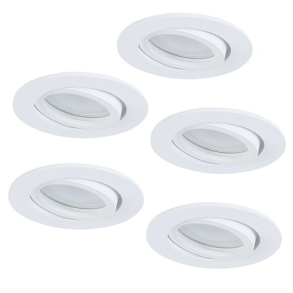 LED Einbaustrahler, Weiß, rund, 5er Set, Einbauspot