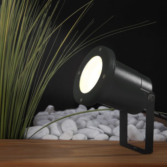 LED Erdspießlampe, schwarz, inkl. Fernbedienung, inkl. LED Farbwechsel