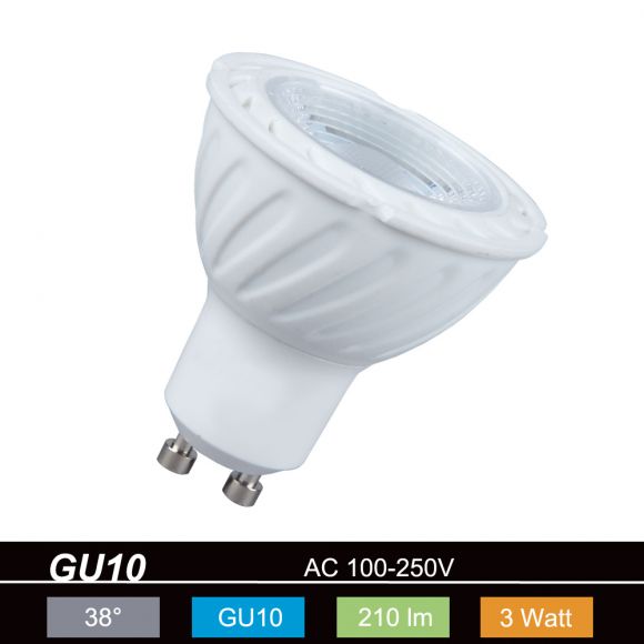 LED GU10 3W warmweiß 210lm 38° nicht dimmbar