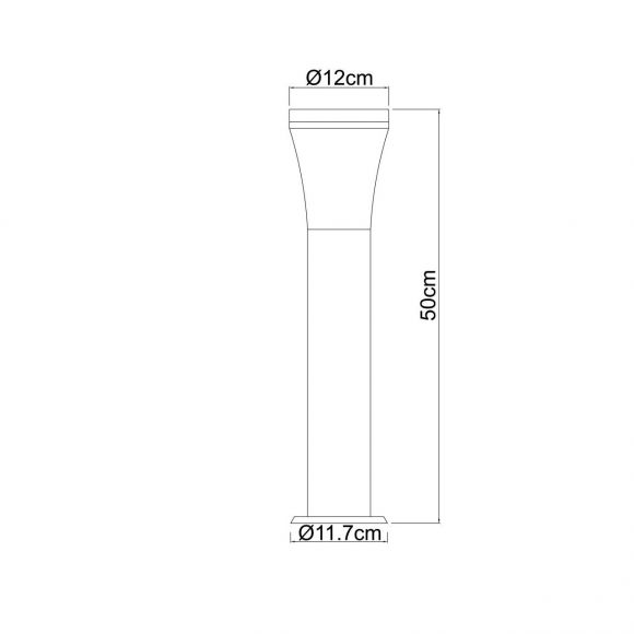 LED Sockelleuchte Wegeleuchte aus Edelstahl opal Zylinder für Außen/Garten ø 12 cm 50 cm hoch IP44