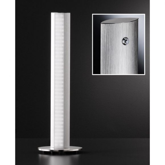 LED Tischleuchte Pin linear, aluminiumfarben, stufenlos dimmbar, inkl. LED 1x 11 W, silber weiß