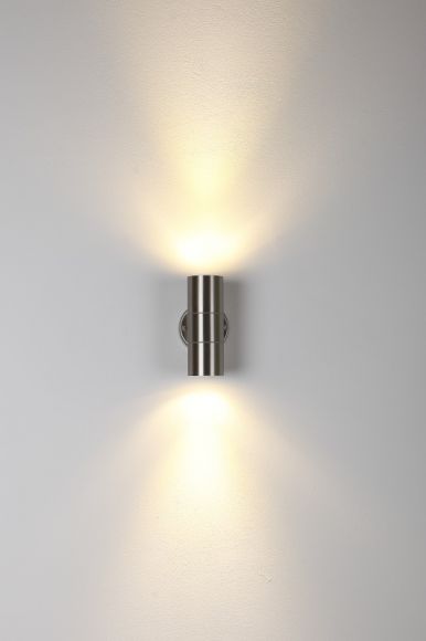 LED Wandleuchte Außen, up and down, Edelstahl, inkl. LED 3,5W warmweiß
