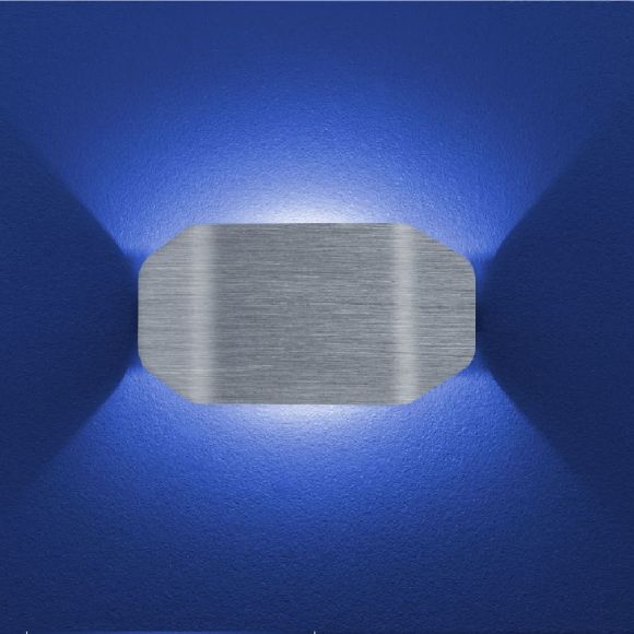 LED Wandleuchte Knut , IP54 Oberfläche hellgrau eloxiert