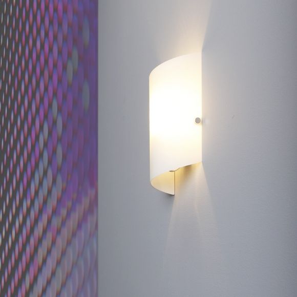 LED Wandleuchte nickel matt Glas weiß matt