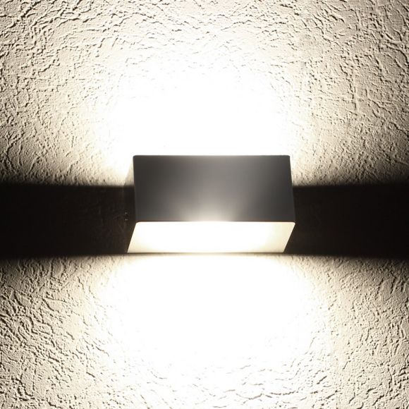 LED Wandleuchte, Außenwandleuchte, Edelstahl  - Lichtaustritt oben und unten