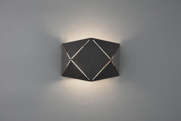 LED Wandleuchte, geometrisch, Up & Down, 18cm lang, Schwarz