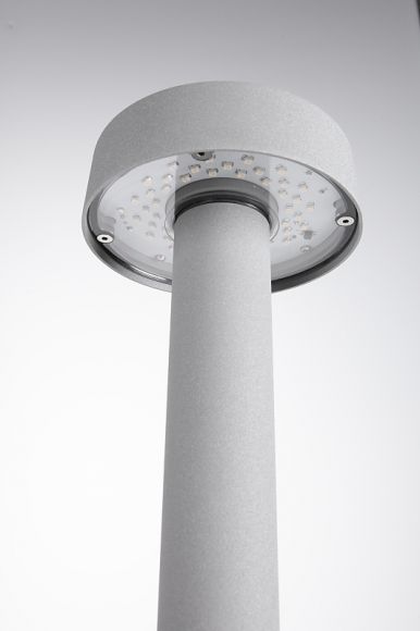 LED Wegeleuchte, Silbergrau, Downlight, rund, Höhe 70 cm, LED warmweiß