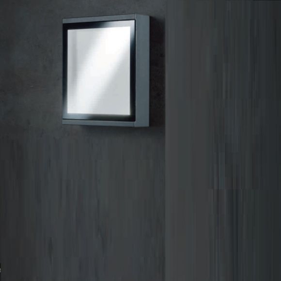LED-Außenwandleuchte Window in grafit, 16 x 20 cm