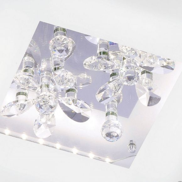 LED-Deckenleuchte dekorative Kristalle, 40 x 40cm - LED 4 x 4W
