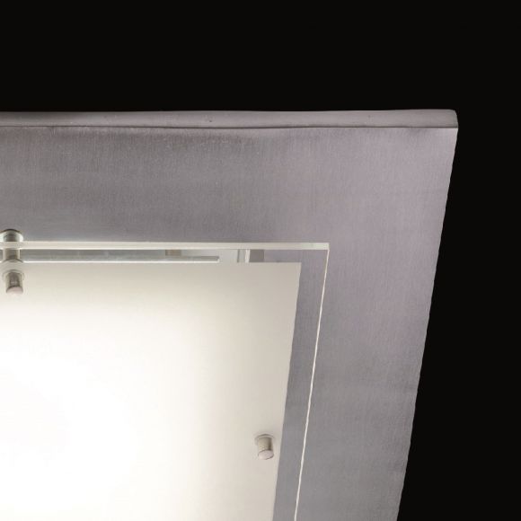 LED-Deckenleuchte mit Fernbedienung, Shine-Alu, 40x40cm