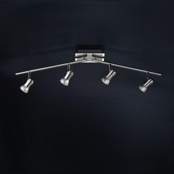 LED- Deckenstrahler aus Stahl - IP44 - inklusive 4x 3W GU10 LED- Leuchtmittel