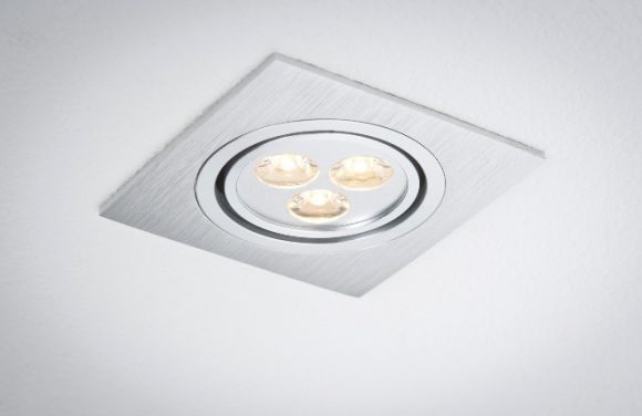 LED-Einbauleuchte in Aluminium-gebürstet 3W LED 40°schwenkbar