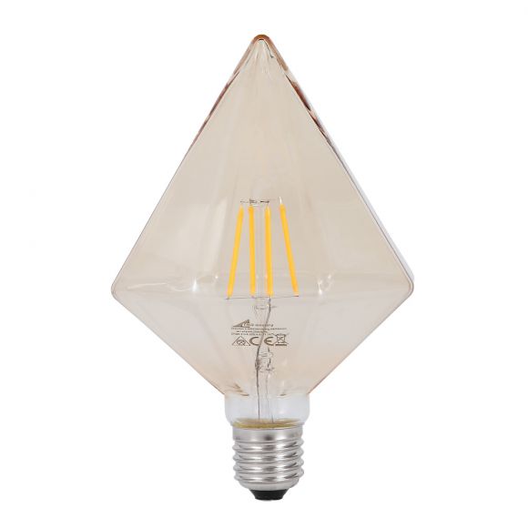 LED-Leuchtmittel E27 4W, braun-getönt, Länge 17 cm Diamant Filament