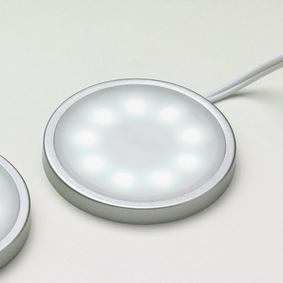 LED-Lichtpuk 4er-Set, Kunststoff transparent,weiss
