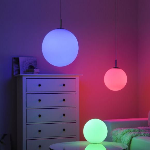 LED- Pendelleuchte Bolo Ø 40 cm mit RGB-Farbwechsel