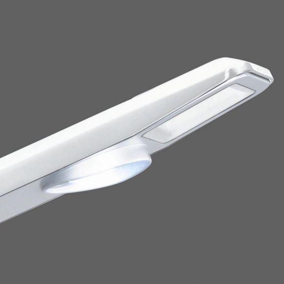 LED-Tischleuchte aluminiumfarbig/weiß, mit Sensordimmer