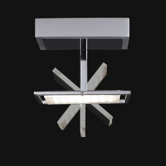 LED- Wandleuchte aus Chrom - 30° schwenkbar - 18 x 18 cm