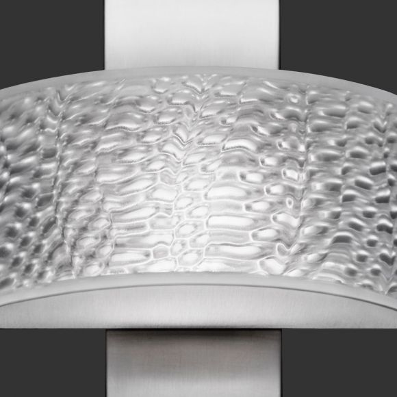 LED-Wandleuchte Gea Nickel-matt mit 3D-Folie