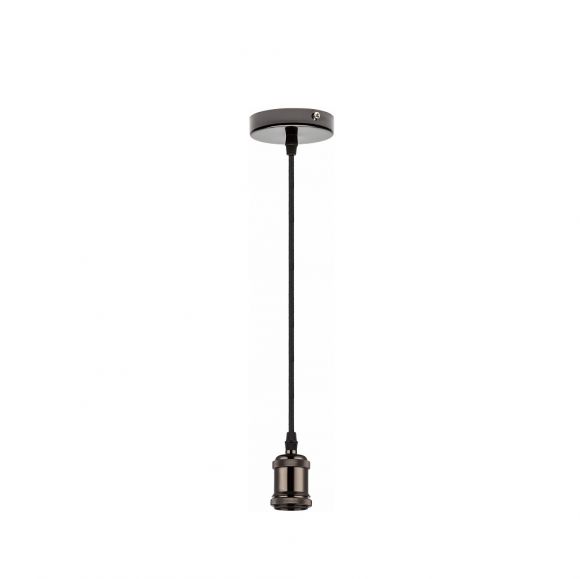 Leuchtenpendel, inkl E27 60W Rustika, Vintage-Look, Kabelfarbe schwarz