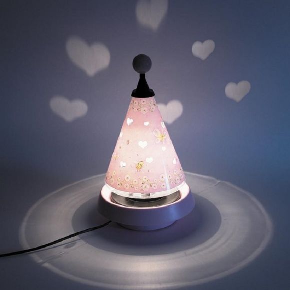 Magische Laterne - Kinder-Tischlampe projiziert Herzen ins Kinderzimmer