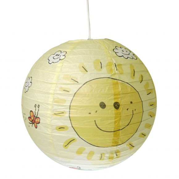 Pendelleuchte Papierballon + Schnurpendel Sunny als Kinderzimmerleuchte