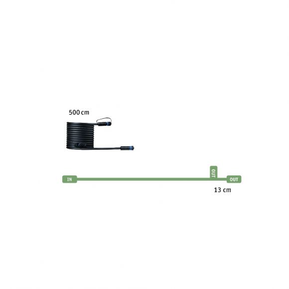 5m Plug & Shine Kabel IP68  Schwarz mit zwei Anschlussbuchsen