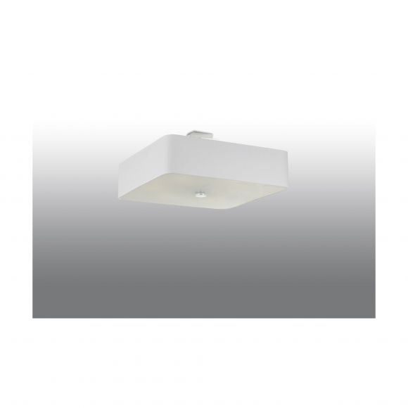 Quadratische E27 Stoff Schirm-Deckenleuchte mit Blendschutz aus satiniertem Glas 5-flammige Deckenlampe weiß o. schwarz