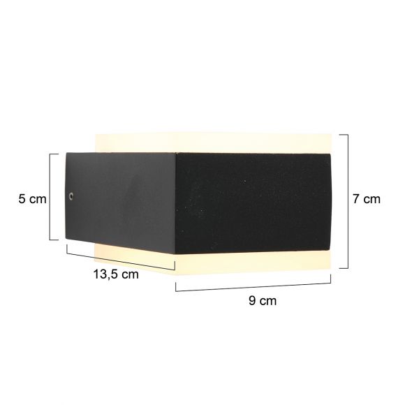 quadratische Up- und Downlight IP54 LED Wandleuchte Außenwandlampe anthrazit schwarz 6 x 13 cm