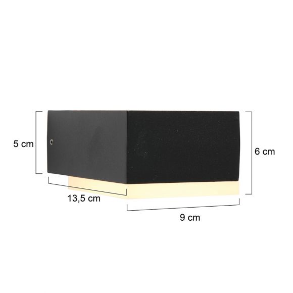 quadratische Up- und Downlight IP54 LED Wandleuchte Außenwandlampe anthrazit schwarz 7 x 13 cm