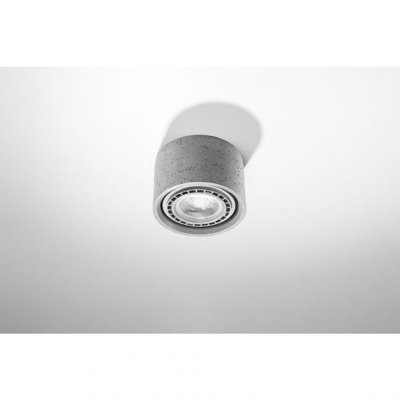 ovale Downlight Deckenleuchte aus Beton 2-flammige Deckenlampe grau 27 x 14 x 10 cm Deckenspot