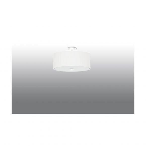 runde E27 Deckenleuchte mit Textilschirm und Blendschutz aus Glas 3-flammige Deckenlampe weiß ø 30 cm
