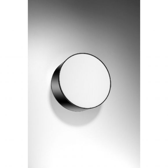 runde E27 Wandleuchte mit Blendschutz aus PVC Wandlampe grau ø 25 cm