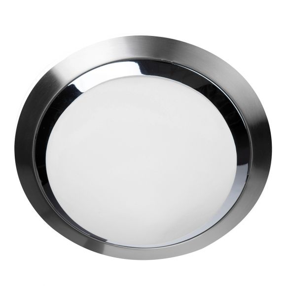 runde LED Badezimmer-Deckenleuchte aus Glas, 1-flammig, IP44 Wasserschutz, silber, D= 35 cm
