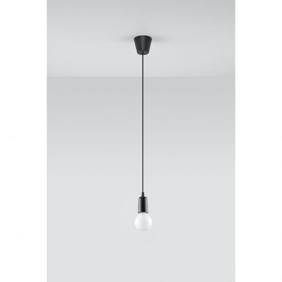 skandinavische E27 Pendelleuchte für vintage Filament Leuchtmittel Glühbirnen Hängelampe schwarz